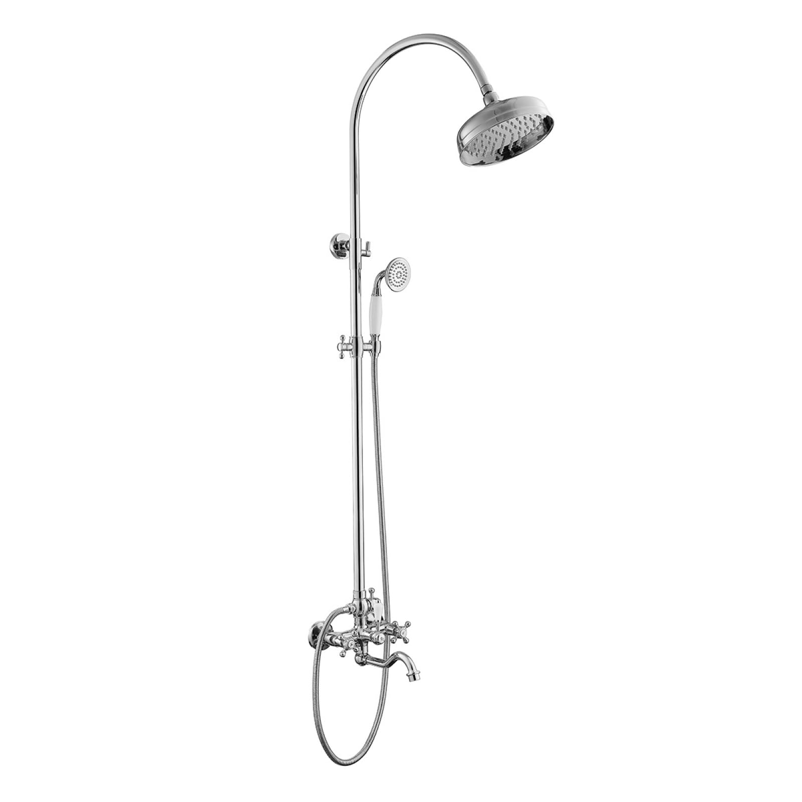 Fanjubei Pipe Bending Electroplating Retro Hot And Cold Shower Faucet Bathroom Shower, With Curved Pipe Electroplated