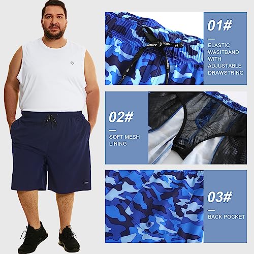 Hodo Mens Big And Tall Swim Trunks Blue Camo 3Xl #TOP3