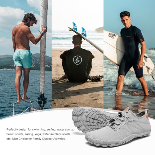 Image of HIITAVE Men Barefoot Water Shoes Beach Aqua Socks Quick Dry for Outdoor Sport Hiking Swiming Surfing