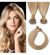SEGO Nano Bead Ring Human Hair Extension Pre Bonded Nano Tip Remy Hair Extensions Micro Beads Rin...