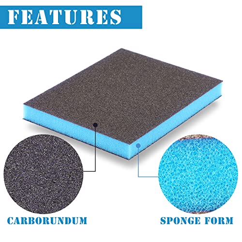8Pcs 80 Grit Sanding Sponge, Coarse Sanding Blocks