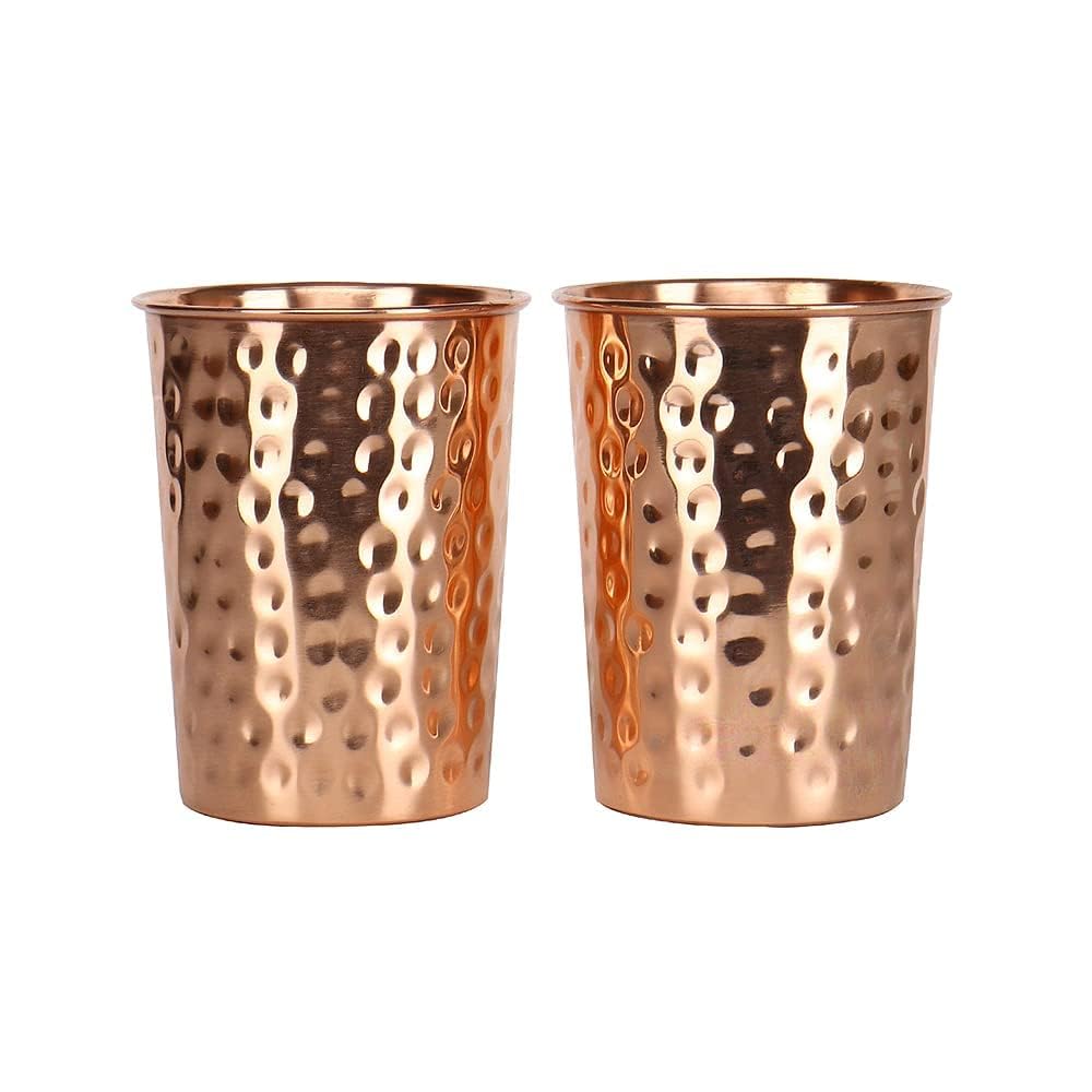 Vasos de cobre puro artesanales que mantienen el agua fresca y saludable