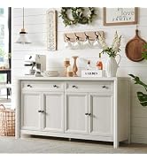 Farmhouse White Night Stands Set of 2, 2 Drawer Storage, Large Rustic Wood Bedside Tables