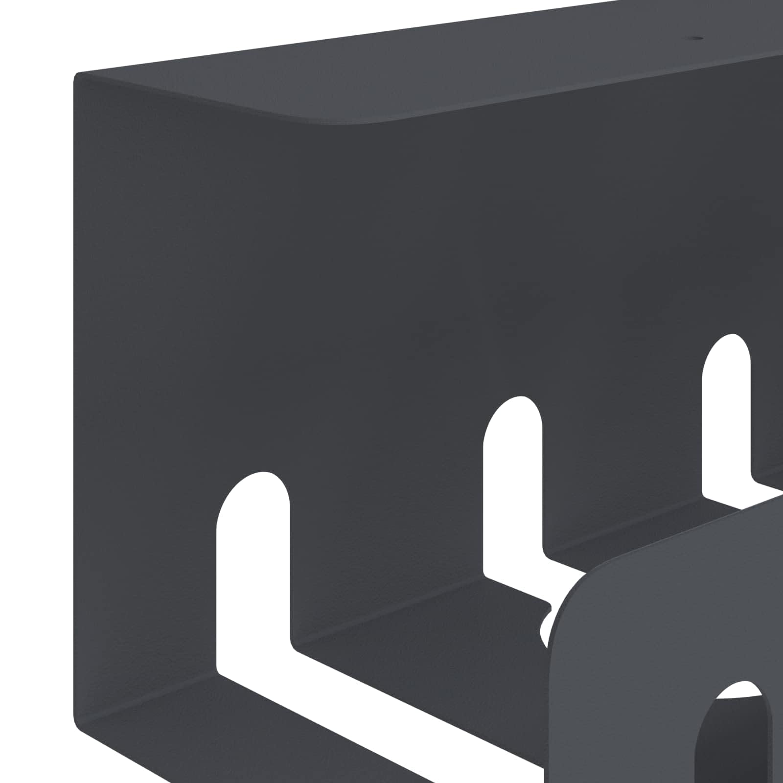 Gestión de cables debajo del escritorio, juego de 2 canaletas de cables de acero con recubrimiento en polvo, soporte para cables para organizar el trabajo, antracita 43 x 10 x 10 cm