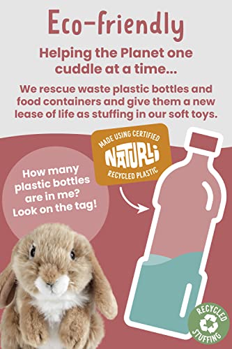 Living Nature Brown Sitting Lop Eared Rabbit, Realistic Soft Cuddly Bunny Toy, Naturli Eco-Friendly Plush, 7 Inches #TOP4