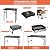 GREGIN Camping Table with Mesh Desktop, Lightweight & Portable Folding Grill Table, Height Adjustable Metal Outdoor Table for Camp, Cooking, BBQ, RV, Picnic-3 FT Black