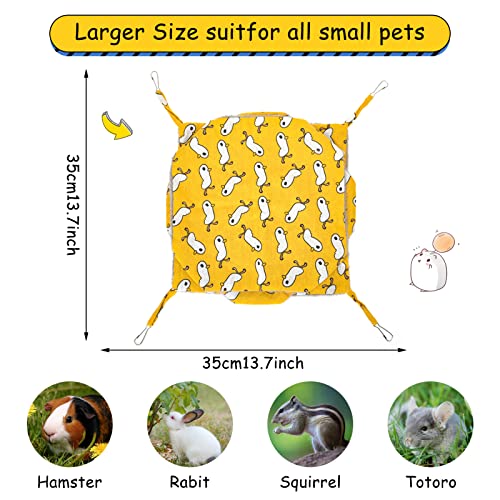 Xinrui 3 Tier Rat Pet Hammocks For Cage,Ferret Guinea Pig Cage Accessories,13.7X13.7 Inches,Rat Beds Hammock Hanging Bunkbed For Small Animals,Ferret,Kitten,Squirrel,Chinchilla, Rat,Parrot(Yellow) #TOP2