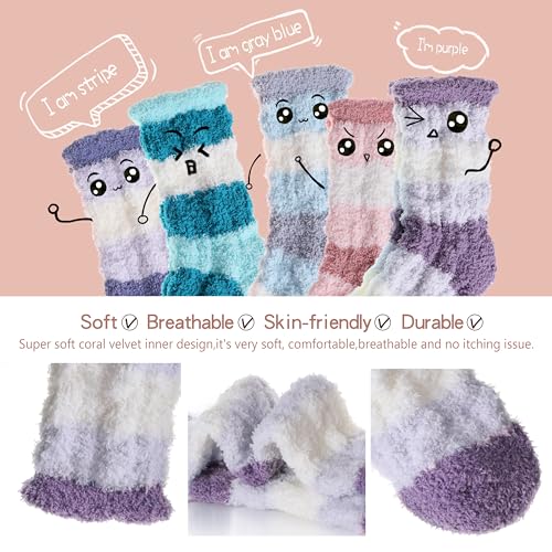 Image of EBMORE Womens Fuzzy Socks Fleece Fluffy Cabin Plush Warm Sleep Soft Cozy Winter Adult Socks