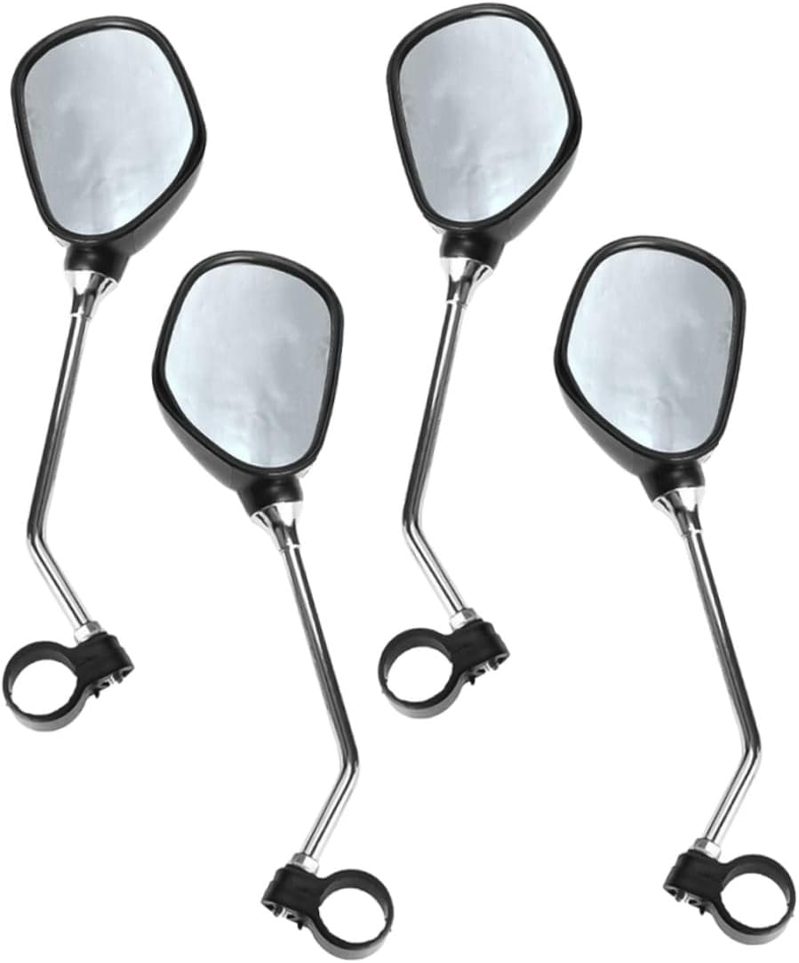 Bike Handlebar Rearview Mirrors 2 Pairs for Mountain and Electric Bikes, Wide Angle Convex Rear View, Adjustable Bar End Mount for Safe Cycling Outdoors