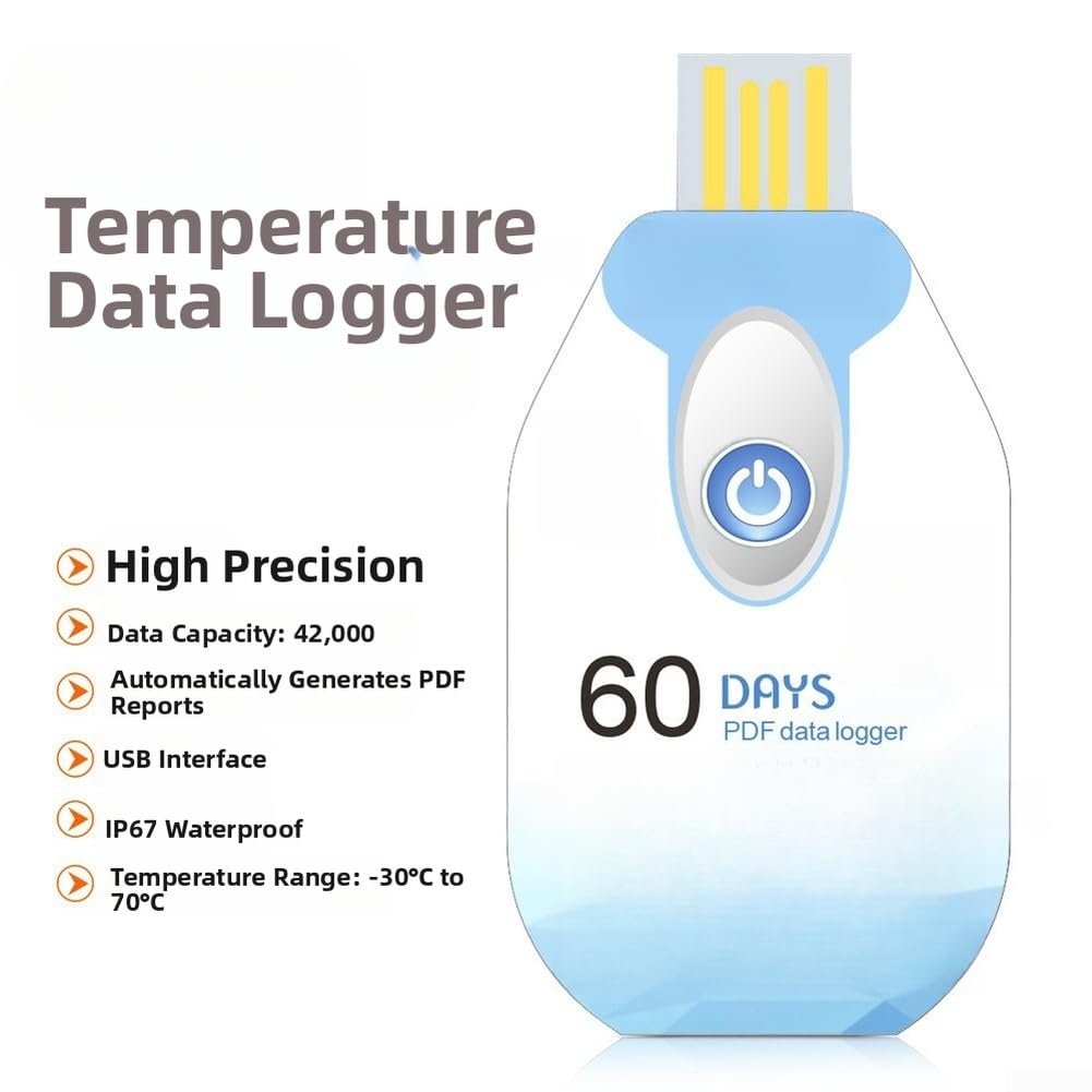 Registrador Datos Temperatura USB PDF -30°C a 70°C IP67