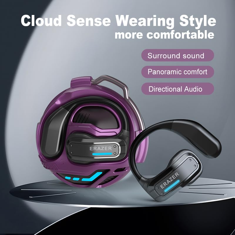 Image of ERAZER X8 Translator Earbuds Real-time AI Language Translation Earbuds for 165 Languages, Two-Way Translation Device for iOS and Android, Travel, Business, and Learning Purple