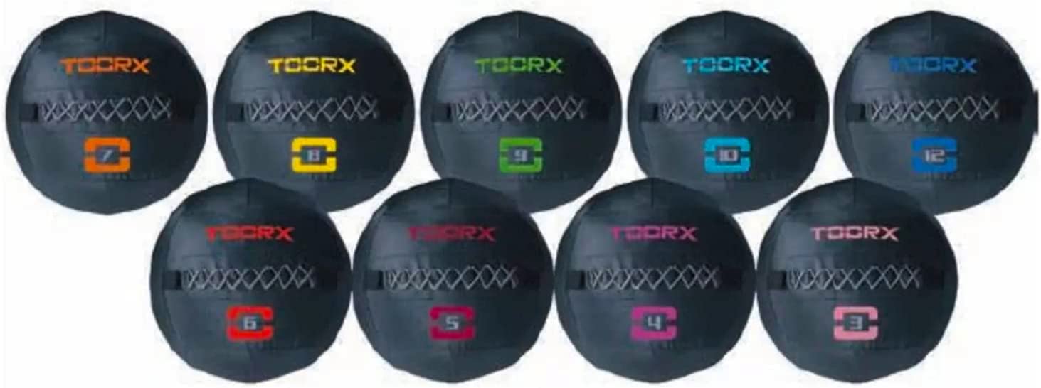 G5 HT SPORT Toorx Wall Ball Absolute Line | Nero Effetto Carbonio | Ø 35 cm | Palestra e Home Gym | da 3 a 12 kg