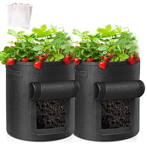 エプダ店 不織布ポット 植物栽培バッグポット プランター フェルト 植え袋 ジャガイモ トマト ニンジン 園芸 ガーデン 植物育成 野菜栽培 発育促進 野菜用 家庭用 7ガロン黒