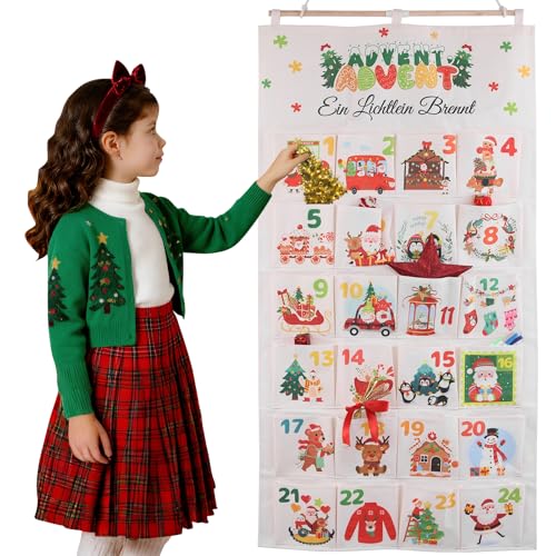 Fabric Advent Calendar 2025, Weihnachts Countdown Wandkalender zum...