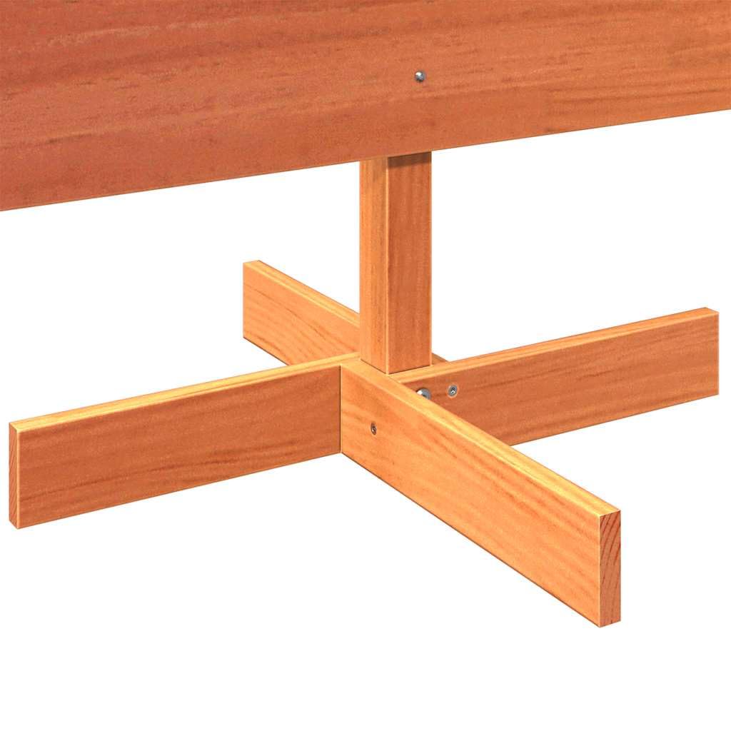 Homgoday Sapin de Noël en bois pour décoration d'intérieur ou d'extérieur - Marron ciré - 180 cm - Pin de Noël avec support en métal