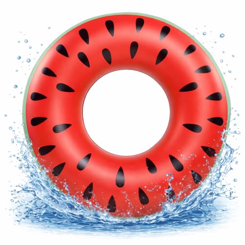 Aufblasbar Melone Schwimmring Ø 120 cm Schwimmreifen Pool & Wasser für Erwachsene & Kinder (Donut Melone)