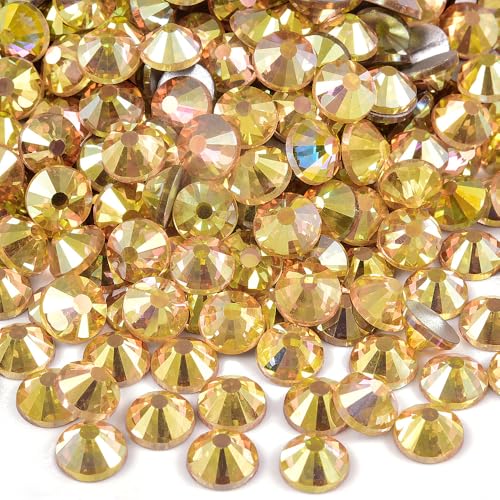 Image of 1440 Pieces SS16 /3.8-4mm Flat Back Crystal Rhinestones Round Gems for Nail Art,Sunshine