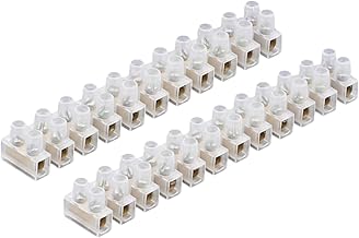 3A/5A/15A/30A/60A Electrical Connector Blocks 12 Way Clear Barrier Block Strip Wire Connector Electrical Choc Blocks Connecting for Wiring Cable Dual Row 12 Position (Pack 2, 15A)
