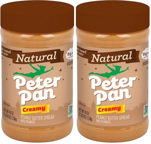 Image of Peter Pan Natural Creamy Peanut Butter Spread, 40 OZ (Pack of 2)