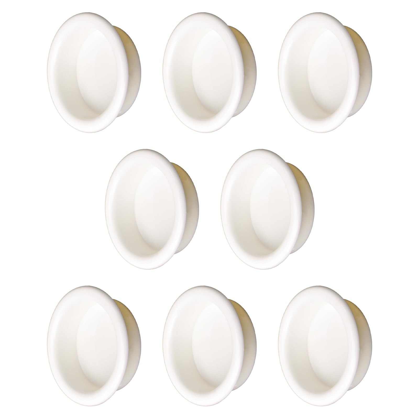 Poignée ronde blanc brillant encastrable Morobor pour placard et meuble de cuisine