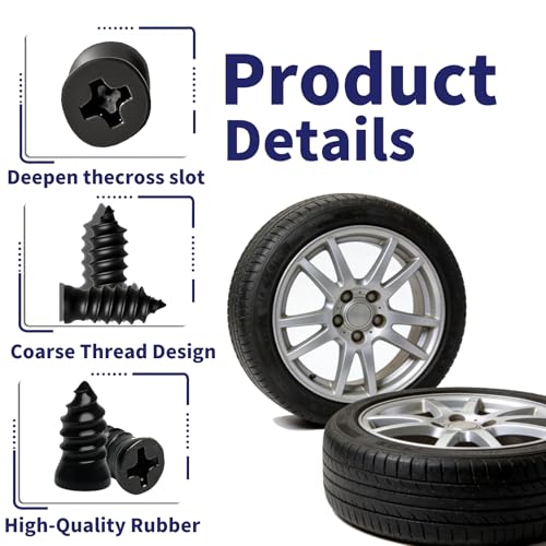 Image of Tire Plugs Screw Type,Tire Repair Rubber Nail Kit, 2 Size Vacuum Tire Plug Kit, Carbon Steel Center, for Car, Motorcycle, Truck, Bicycle, ATV, with Storage Case