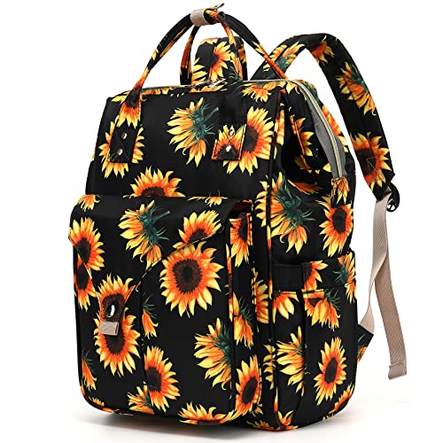 Mimfutu Sunflower Laptop Backpack College School Backpack Bookbags Nurse Backpacks Travel Bags Casual Daypacks for Women Girls Fits 15.6 Inch Notebook