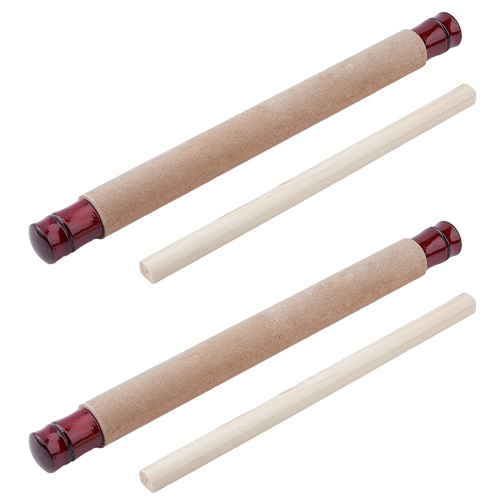 SUPERFINDINGS 4Pcs Wood Scroll Parts for Chinese Calligraphy Painting Mounting 38cm Long Scroll Pole Calligraphy Scroll Premount Chinese Painting