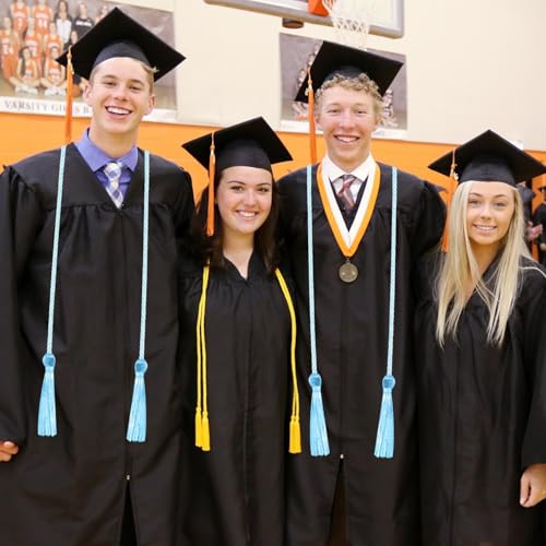 Image of Graduation Honor Cords Light Blue Yarn Cords with Tassels for Graduation Students