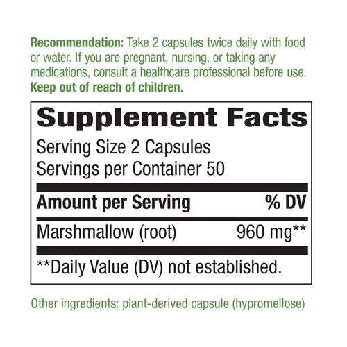 Nature's Way Marshmallow Root 480 mg, 100 Capsules, Pack of 2 by Nature's Way - Image 3