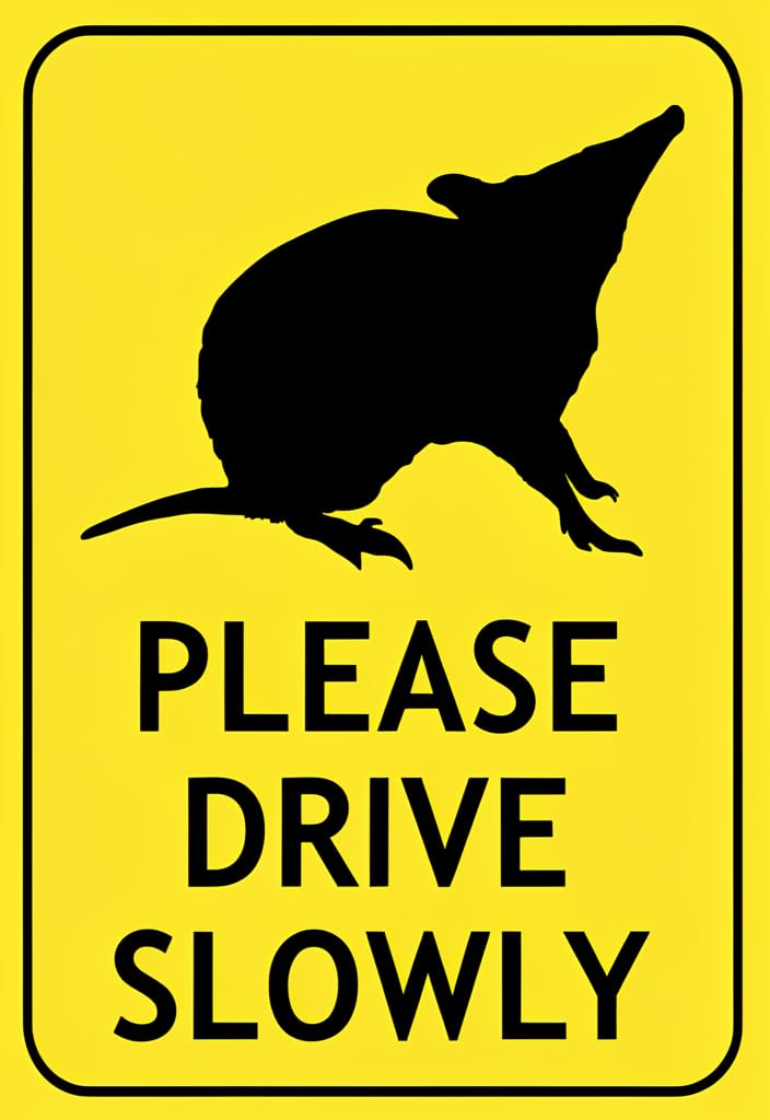 peiyeety Please Drive Slowly Tin Sign 12x8 Inch, Yellow Caution Metal Wall Decor with Animal Silhouette, Vintage-Style Safety Reminder Plaque for Home, Garage, Driveway, Farm, Gift Idea