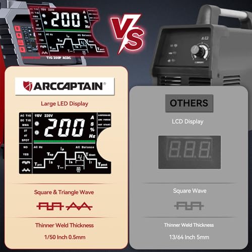 Arccaptain TIGWELDMPACDC200-ZHU Tig Welder Ac/Dc 200Amp thumb #6