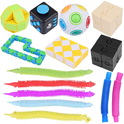 14 Pcs Sensory Fidget Toys Pack Stress & Anxiety Relief Fidget Hand Toys for Kids and Adults , Sensory Fidget and Squeeze Widget for Relaxing Therapy Perfect for Autistic ADHD Add Anxiety Autism
