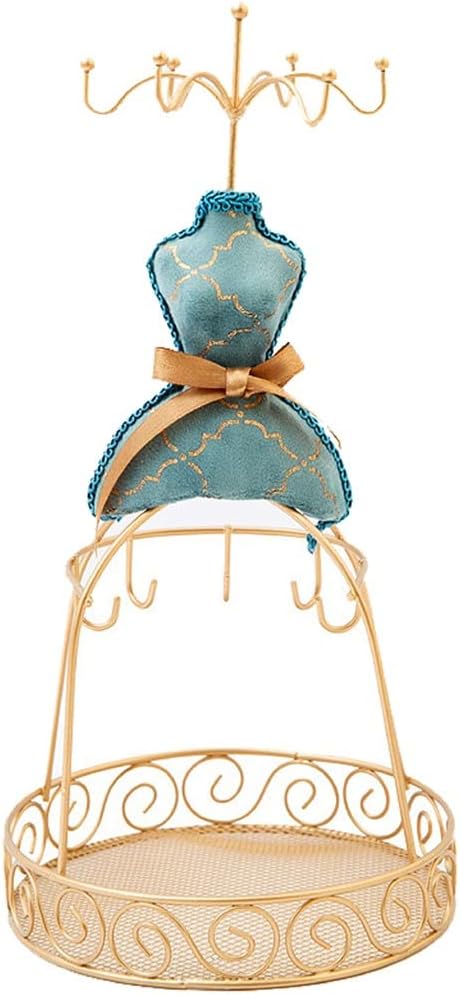 Retro Personality Peacock Blue Bronzing Bracelet Necklace Jewelry Storage Display Rack Wedding Gift Window Display (Color : E, Size : 28.8cm x 14cm) (A 28.8cm x 14cm)