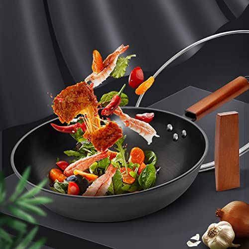 Wok chino con tapa y mango de madera miniatura 3