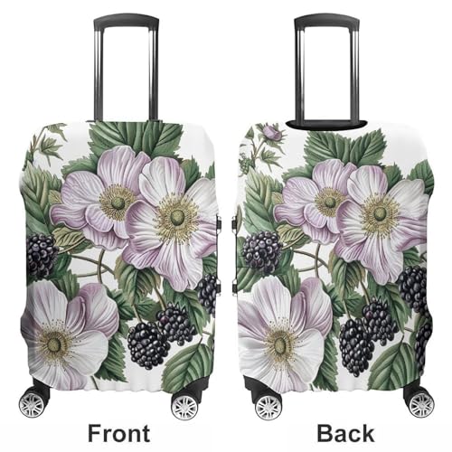 Flowers And Blackberries Luggage Cover Personalization Suitcase Covers Protector Elastic Washable Baggage Cover Anti-Scratch For Traveling, Aircraft Consignment M3