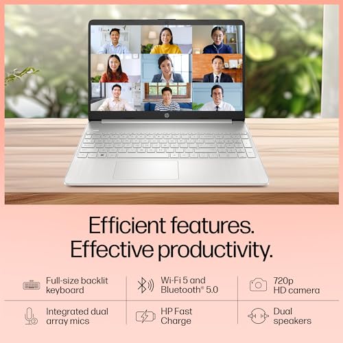 Image of HP 15s, Intel Core i5 12th Gen-1235U Laptop (8GB RAM, 512GB SSD) Anti-Glare, 15.6 inch /39.6cm, FHD, Win 11, Office 2021, Silver, 1.69Kg, Intel UHD Graphics, Backlit Keyboard, HD Camera, fy5008TU