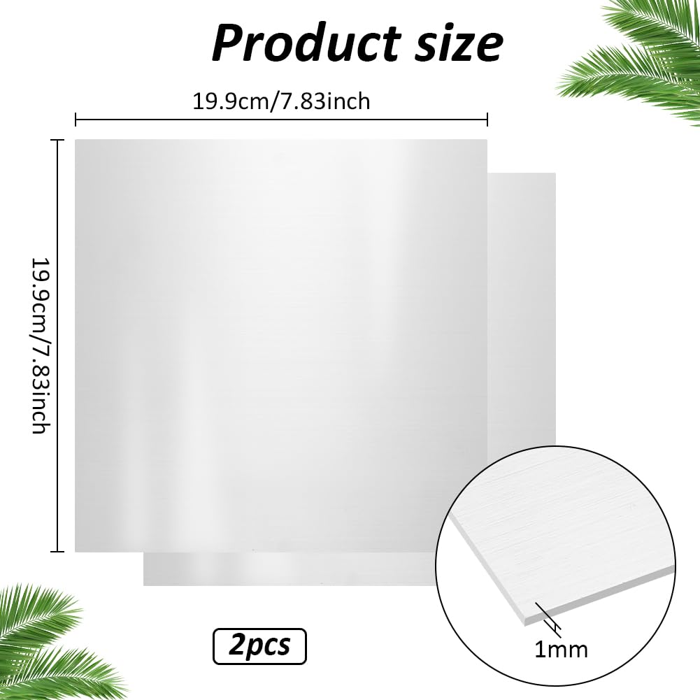 Feuille Métal Bricolage PH PandaHall 2 Plaques Acier Inoxydable 304 Brossé - 15x20x0.1cm Pour Bricolage, Découpe Mécanique Et Projets DIY Bricolage Découpe Métal