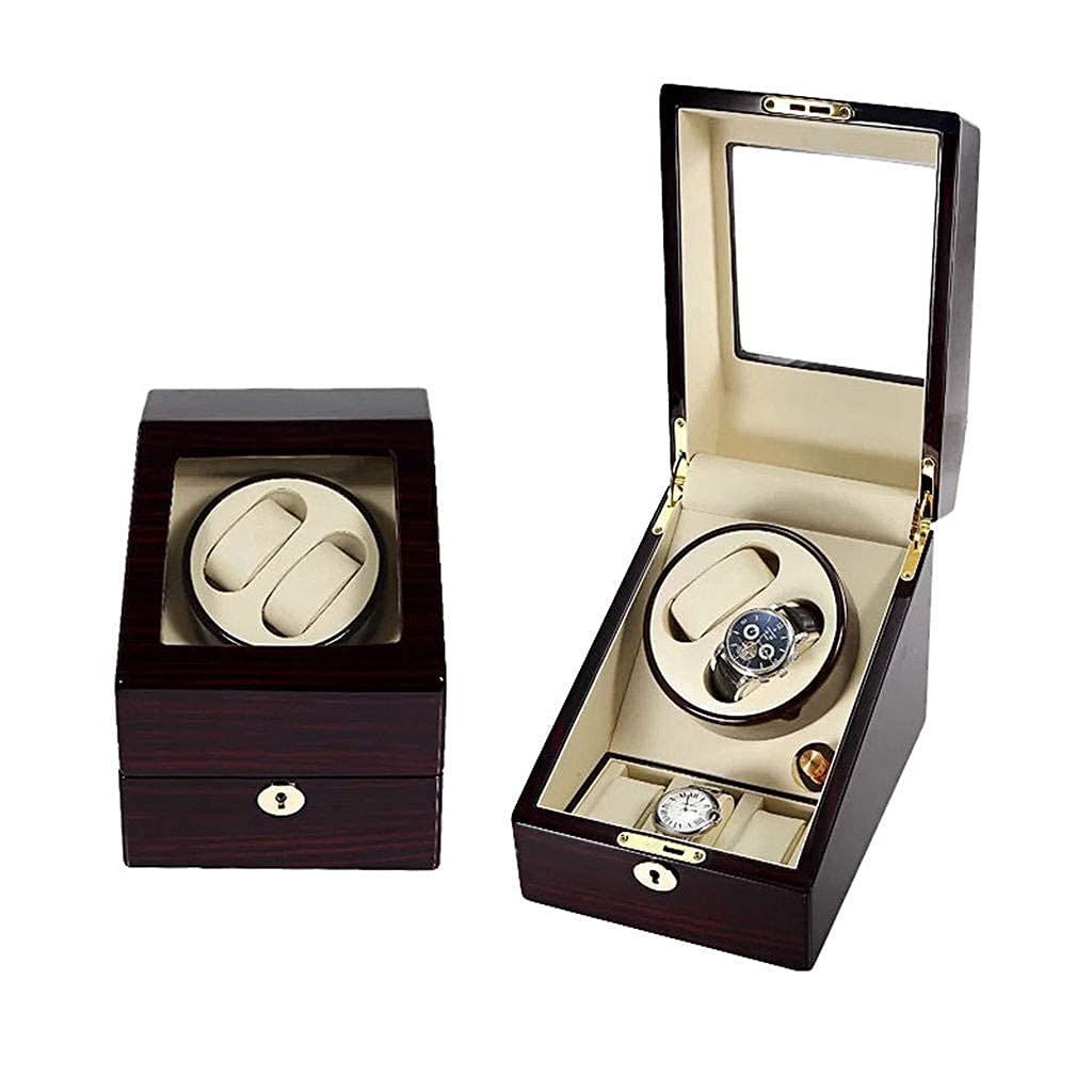 QUSYZD Watch Winder Rectangle Automatic Watch Winder Wooden 2+3 Watch Storage Box Mute Motor 5 Roating Mode Antimagnetic ed Watch Winder,E-A