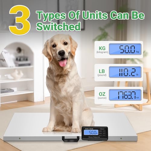 Báscula para perros grandes Juiseaty 1100lb LCD miniatura 4