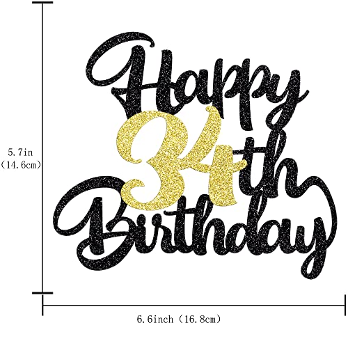 Image of 34th Happy birthday cake topper party decoration gift plugin | Cheers to 34 Years,34 & Fabulous /Hello 34th Legend since Awesome since1992 Straight Outta Party Decoration Gift Plugin