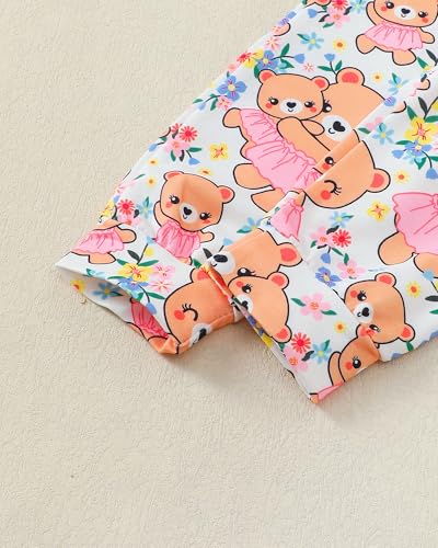 18 Months Girl Clothes Toddler Baby Girl Outfits Pink Long Sleeve Shirt Bear Fall Winter Pants Set 2T Outfit for Girls 18-24 Months clothes - Thumbnail 7