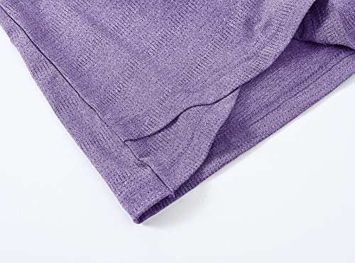 Basudam Women's Golf Polo Shirts V-Neck Short Sleeve Collarless Tennis Running T-Shirts Quick Dry Purple Xl #TOP5