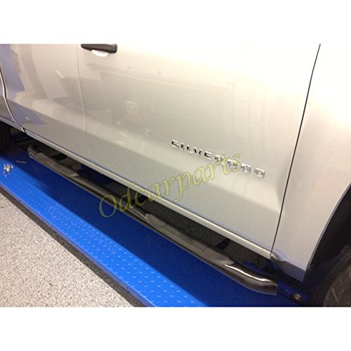 Rocker Panel Mount:07-16 Silverado/Sierra Crew Cab 3" C/S Black Tube Side Step Rails Nerf Bar Running Boards #TOP4