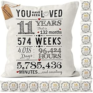 Kies HOME®(Double-Sided) 11 Year Old Girl Gifts and Boy Gifts Cushion Covers 18×18 Inches 11th Birthday Decorations for…