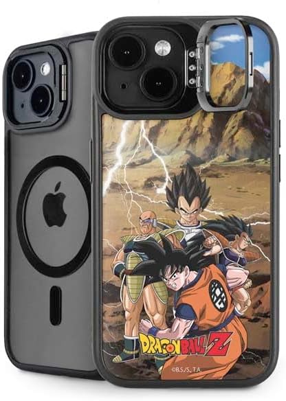 Skinit Kickstand Phone Case Compatible with iPhone 15 Plus - Officially Licensed Dragon Ball Z Majin Buu Symbol Design