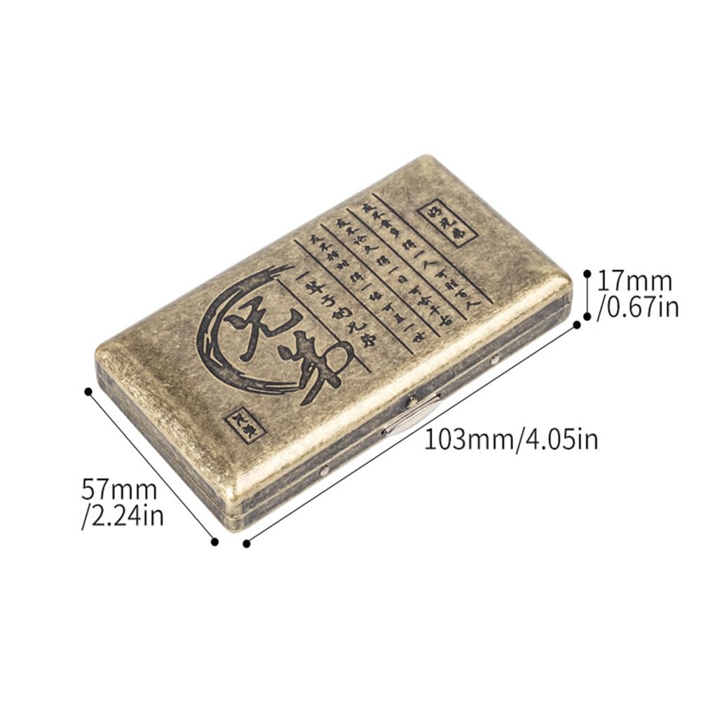 Simple Metal Cigarette Case,16 Cigarettes Capacity,100mm Cigarette Case,4 Styles,Unisex,Double-Sided Spring Clip, Compact and Pressure-Resistant and Portable,Suitable for Smokers A