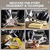 Amorston 22 Pieces Knife Set, Laser Engraved High Carbon Stainless Steel Knife Block Set, Full Tang Professional Kitchen Knife Set with Built-in Sharpener