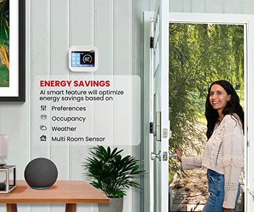 Apollo Smart Thermostat For Home|No C-Wire|Wifi Programmable Thermostat|Remote Room Sensor: Heating, Cooling, Ventilation, Humidification|Energy Saving, Touchscreen Display|Works With Alexa|120-230Vac #TOP1