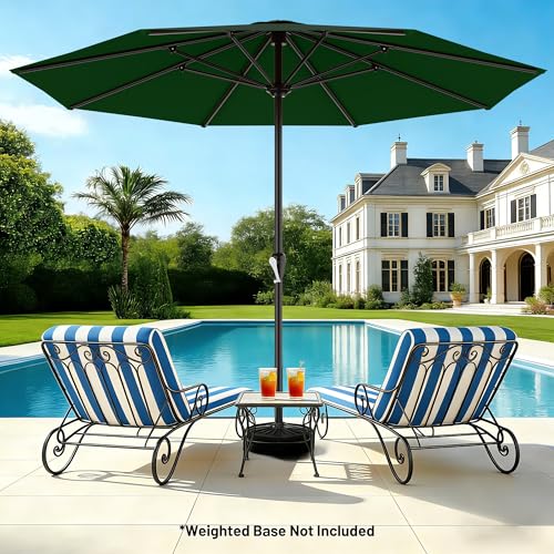 Image of AreShark 12 FT Patio Umbrella for Outdoor, Outdoor Table Umbrella with Crank, Outdoor Patio Umbrellas with 8 Sturdy Ribs, Patio Umbrellas for Market, Garden, Pool (Dark Green)