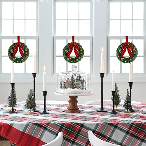 Atdawn 3 Pcs Mini Christmas Wreath, 13.8 Inch Outdoor Lighted Christmas Wreath For Front Door, Xmas Wreath For Holiday Christmas Party Decorations #TOP4